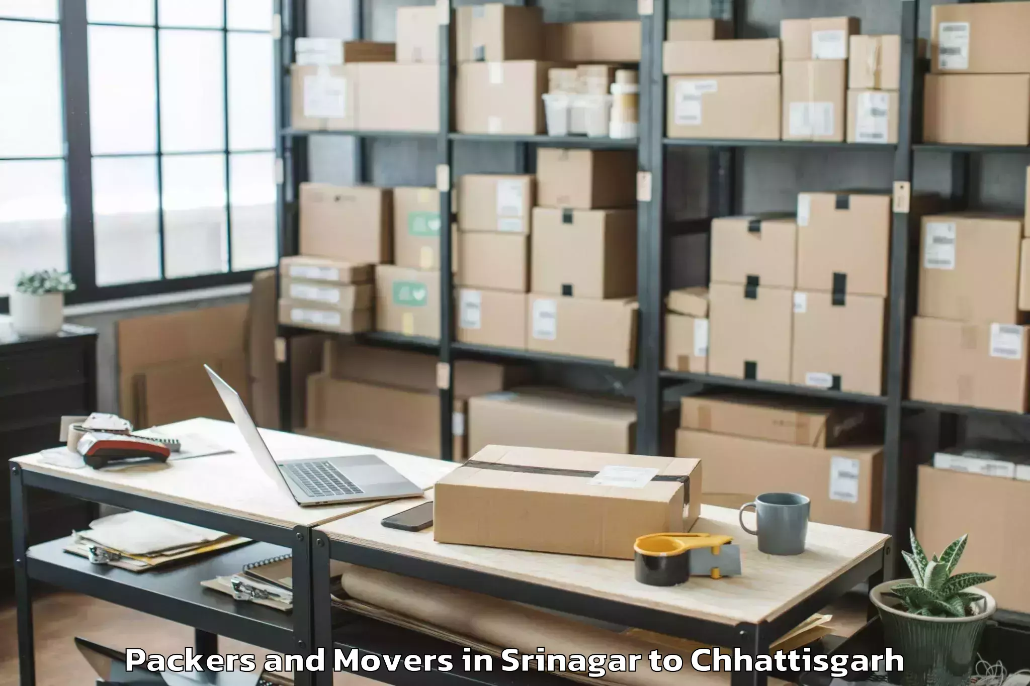 Quality Srinagar to Mahasamund Packers And Movers